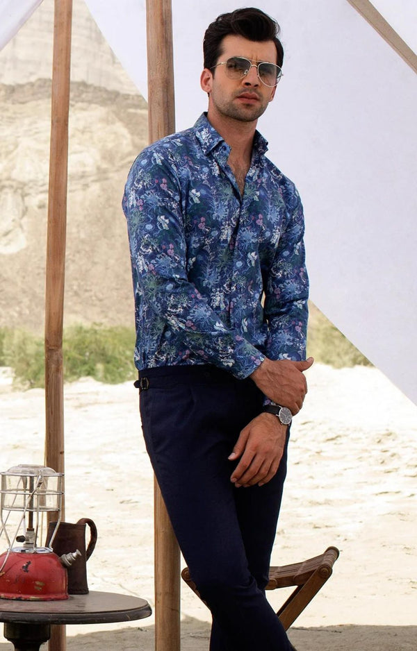 MEN’S BLUE LONG SLEEVE SHIRT