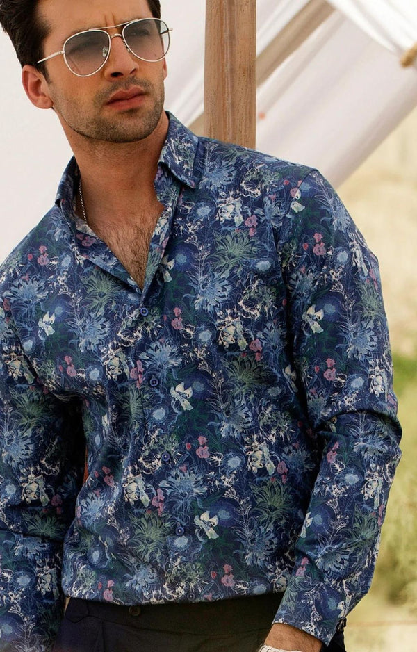MEN’S BLUE LONG SLEEVE SHIRT