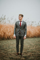 The Grey Checked Slim Fit Suit